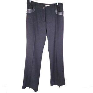 Vintage Absolu Paris Comfort Black Leather Accent Bootcut Black Trouser Pants